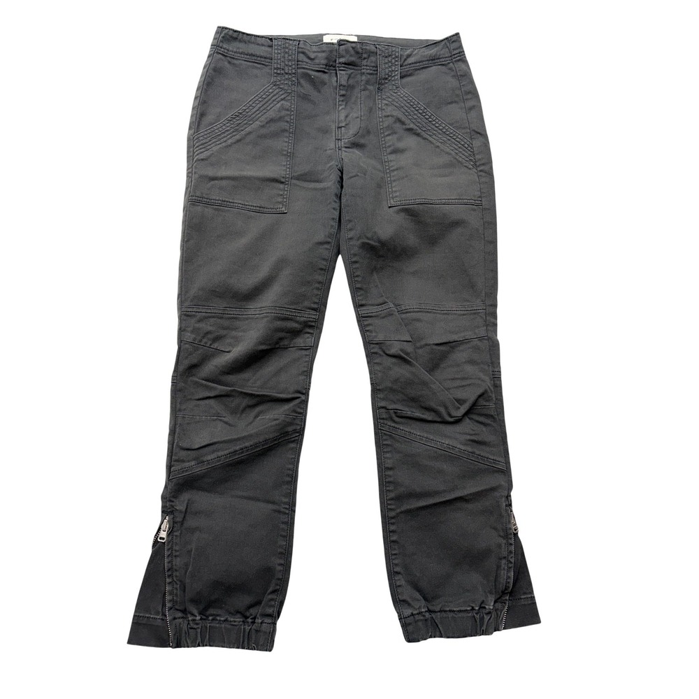 FRAME Utility Jogger Pants Womens 26 Washed Black Ankle Zip Stretch‎
